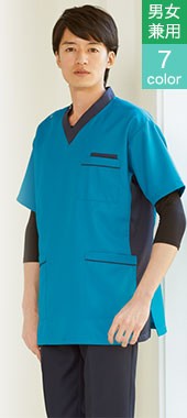 ホワイセル お手頃スクラブ白衣(01-wh11685)