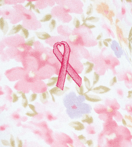 左腕にピンクリボンマークの刺繍付き