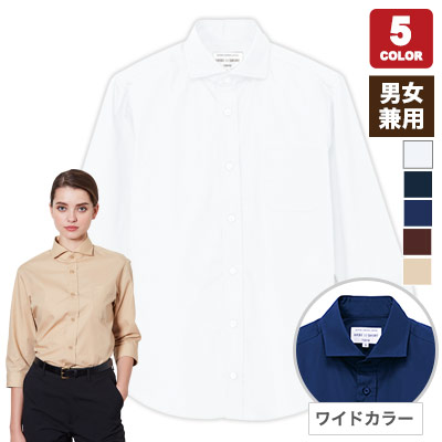 七分袖ワイドカラーシャツ(31-EP8364)