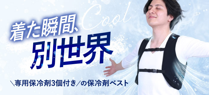 専用保冷剤3個付きの保冷剤ベスト