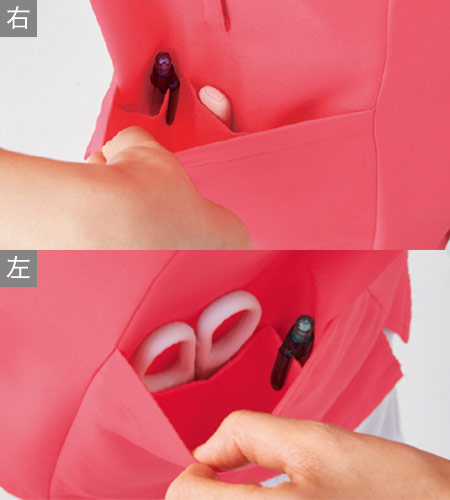 左右脇ポケットのイメージ図