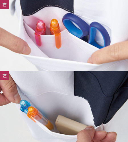 左右脇ポケット二重構造キーループのイメージ図