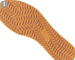 厨房シューズ(02-85664)のポイント①グリップのきくEVA+ラバー仕様の靴底