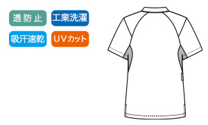 ルコックスポルティフの男女兼用スクラブ jd5107の素材