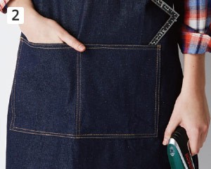 デニムエプロン(09-10022)の商品詳細「前ポケット付き」