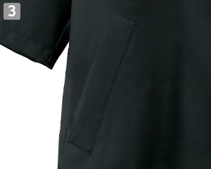 五分袖コックシャツ(31-7749)の商品詳細「両脇ポケット付き」