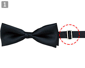 蝶ネクタイのポイント①サイズ調節機能
