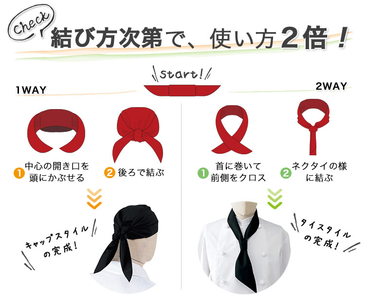 スカーフキャップの使い方バリエーション