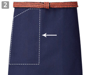 帆前掛けミドルタイプのポイント②ポケット付き