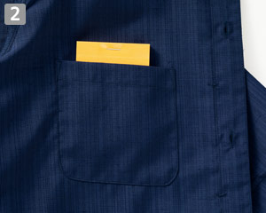 和風シャツ/スタンドカラー(31-AS8510)の商品詳細「左胸内ポケット」