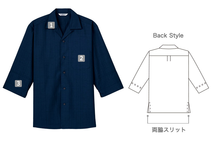 和風シャツ/オープンカラー(31-AS8512)の商品詳細