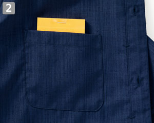 和風シャツ/オープンカラー(31-AS8512)の商品詳細「左胸内ポケット」