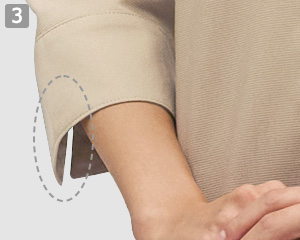 七分袖和風シャツ(31-AS9200)の商品詳細「袖口スリット」