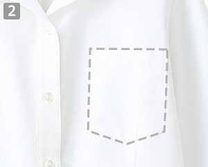 七分袖ブラウス(31-BL6816)の商品詳細「左胸ポケット」