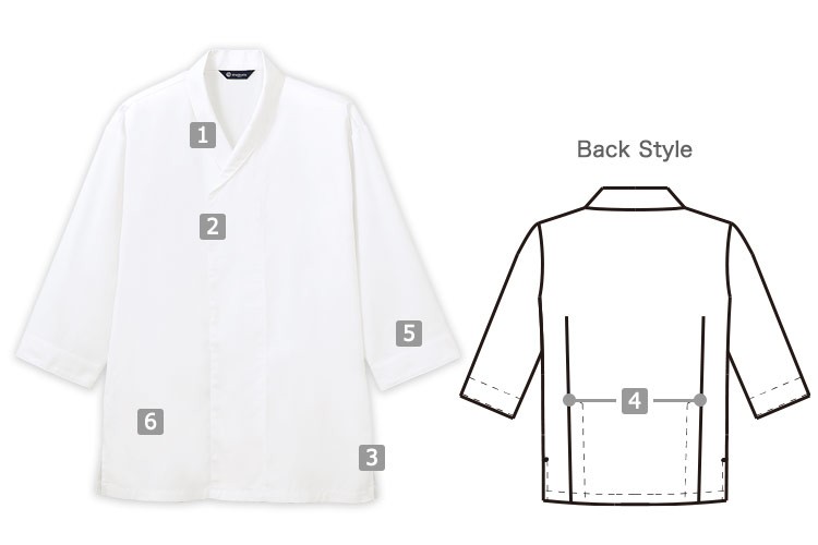 八分袖白衣(31-DN8906)の商品詳細