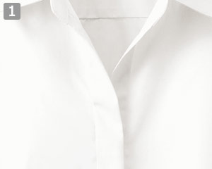 七分袖シャツのポイント①比翼ボタン