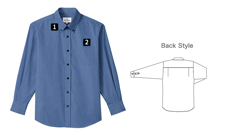 ボタンダウンシャツ/長袖[男女兼用