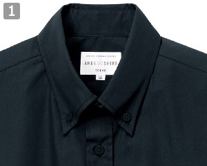 半袖ボタンダウンシャツのポイント①襟元とボタン