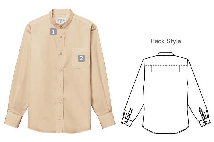 長袖スタンドカラーシャツ(31-EP8360)の商品詳細