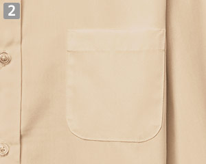 長袖スタンドカラーシャツのポイント②左胸ポケット