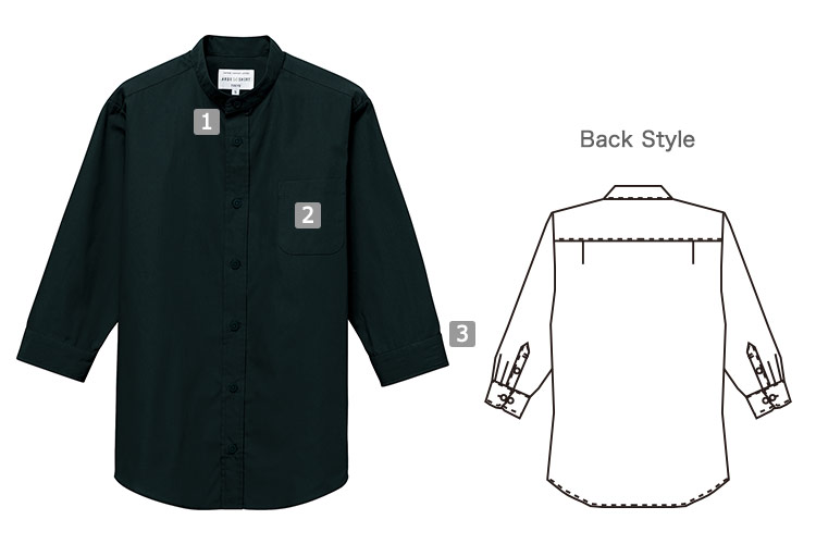 七分袖スタンドカラーシャツ(31-EP8361)の商品詳細