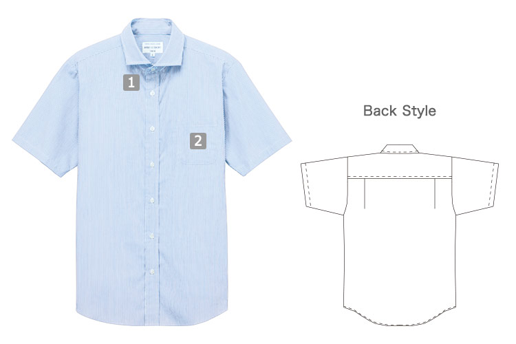 半袖ワイドカラーストライプシャツ(31-EP8369)の商品詳細