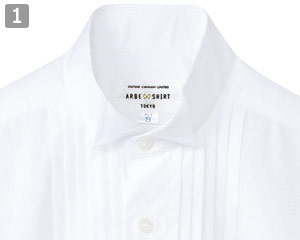 ピンタックウイングカラーシャツ(31-KM4092)の商品詳細「フォーマル感漂う襟元」