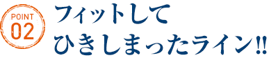 フィットしてひきしまったライン!