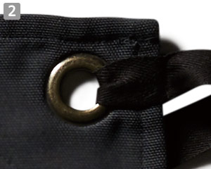 腰紐部分ハトメ仕様