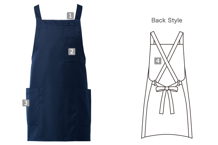 胸当てエプロン(31-T8544)の商品詳細