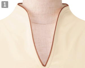 チュニックシャツのポイント1:パイピング