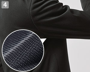 ニットジャケットのポイント④両脇裏地メッシュ