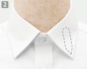 長袖シャツ(32-14112)の商品詳細「外ハネ防止ボタン」