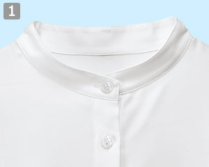 ブラウス/長袖(32-24246)の商品詳細「小ぶりのバンドカラー」