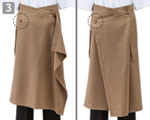 ラップエプロン(32-27206)の商品詳細「2wayの後ろ姿」