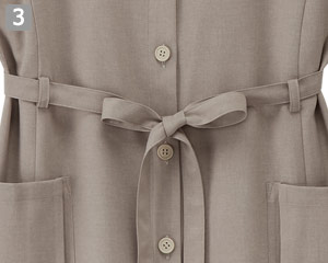 エプロンドレス(32-27208)の商品詳細「前立てボタン+腰紐仕様」