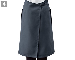 胸当てエプロン(32-27332)の商品詳細「お尻が隠れるバックスタイル」