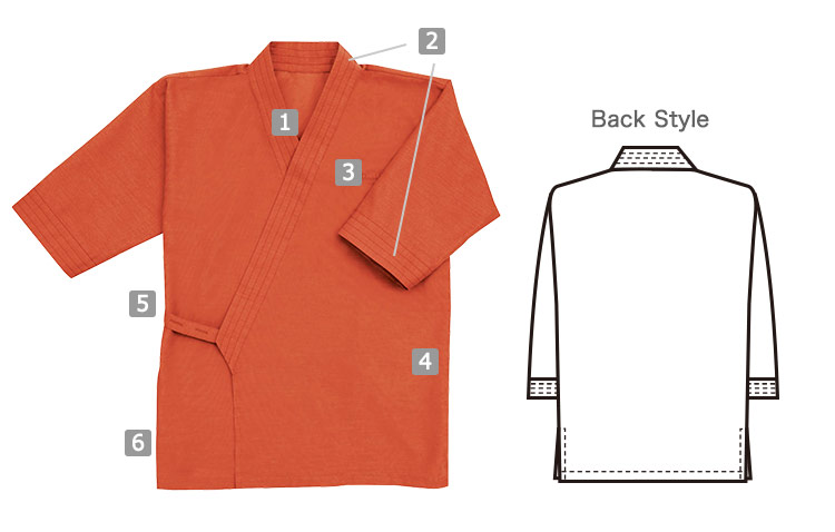 風格子作務衣の商品詳細
