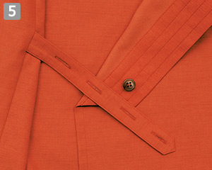 風格子作務衣⑤補助ヒモ(ボタン付)