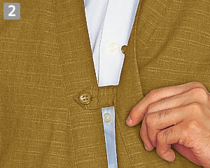 作務衣上衣(32-41307)の商品詳細「はだけ防止用ボタン」