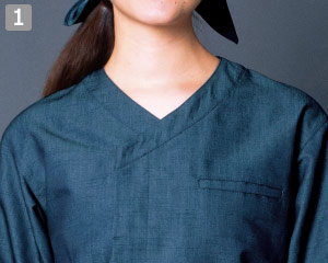 和風シャツ(32-44307)の商品詳細「襟元のデザイン」