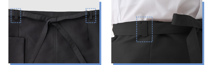 ダントツオチール腰下エプロン(32-83101)腰紐がズレずエプロンがずり落ちない!