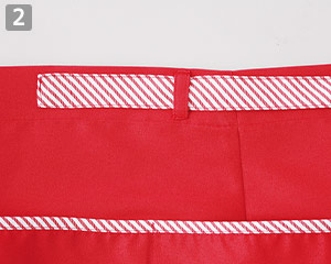 ショート丈前掛けエプロン(33-ca1409)の商品詳細「ベルトループ付き」