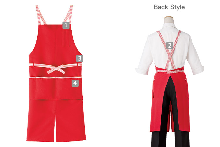 胸当てエプロン(33-CA1413)の商品詳細