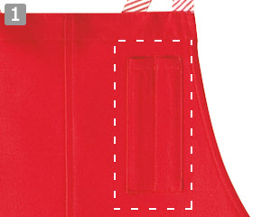 胸当てエプロン(33-CA1413)の商品詳細「左胸ペン差しポケット」