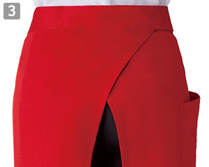 ソムリエエプロンのポイント③広めの身幅でバックスタイルもキレイ