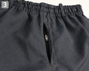 ホッピングパンツ(33-DL723)の商品詳細「セミオートコイルファスナー」