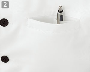 ショップコート/ボタンダウン(33-ET7727)の商品詳細「左胸片玉縁ポケット」