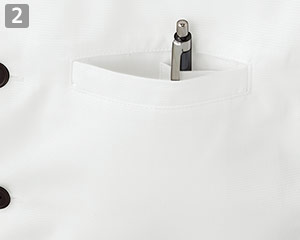 ショップコート/スタンドカラー(33-ET7730)の商品詳細「左胸片玉縁ポケット」