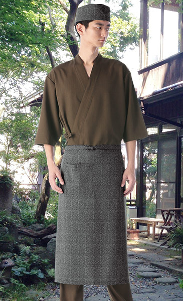 ロング丈エプロンのコーディネート例(男性)